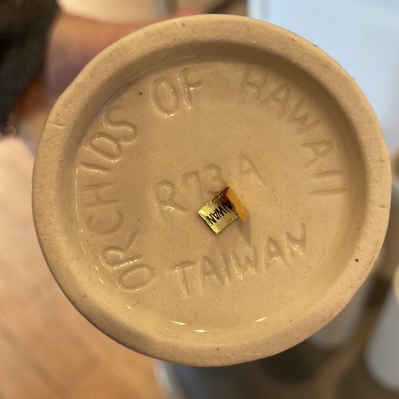 Set of 6 Ceramic Tiki-style Vases Glasses w/ Hulu Girl, Orchids of Hawaii - R73A - Picture 9 of 9